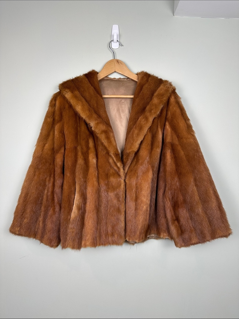 Vintage Fur coat red fox coloured mink pockets mob boss wife old money